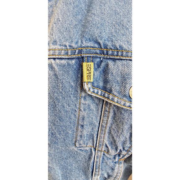 Vintage Esprit Jeans Women's Stonewashed True 90s Denim Jean Jacket Medium - Picture 2 of 11